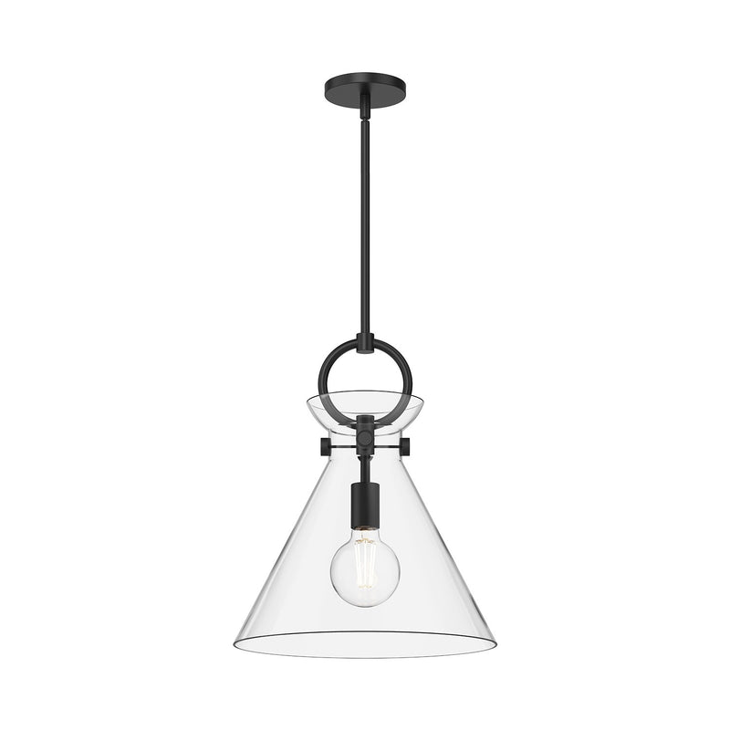 Alora PD412514MBCL One Light Pendant, Matte Black/Clear Glass