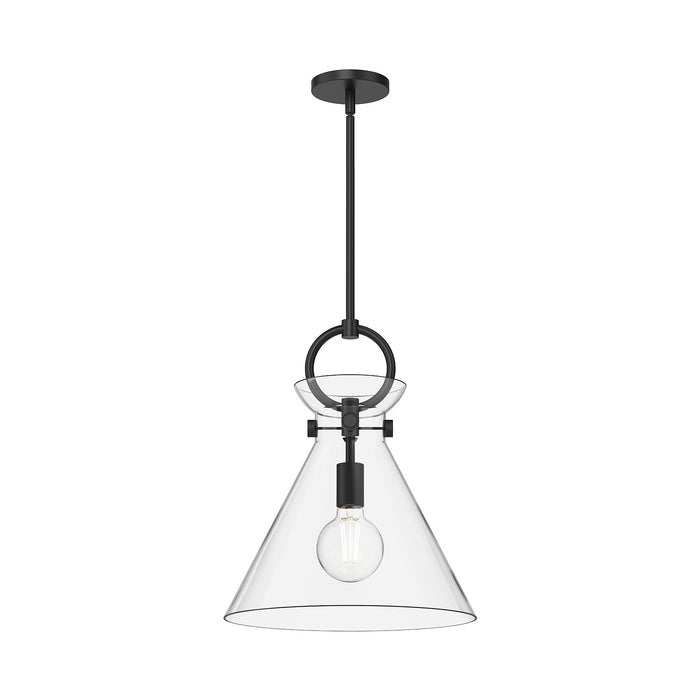 Alora PD412514MBCL One Light Pendant, Matte Black/Clear Glass
