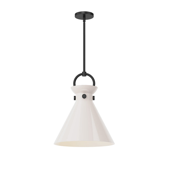 Alora PD412514MBGO One Light Pendant, Matte Black/Glossy Opal Glass