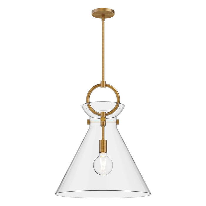 Alora PD412518AGCL One Light Pendant, Aged Gold/Clear