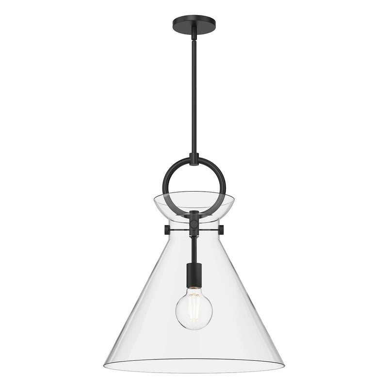 Alora PD412518MBCL One Light Pendant, Matte Black/Clear Glass
