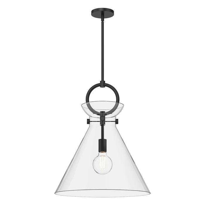 Alora PD412518MBCL One Light Pendant, Matte Black/Clear Glass