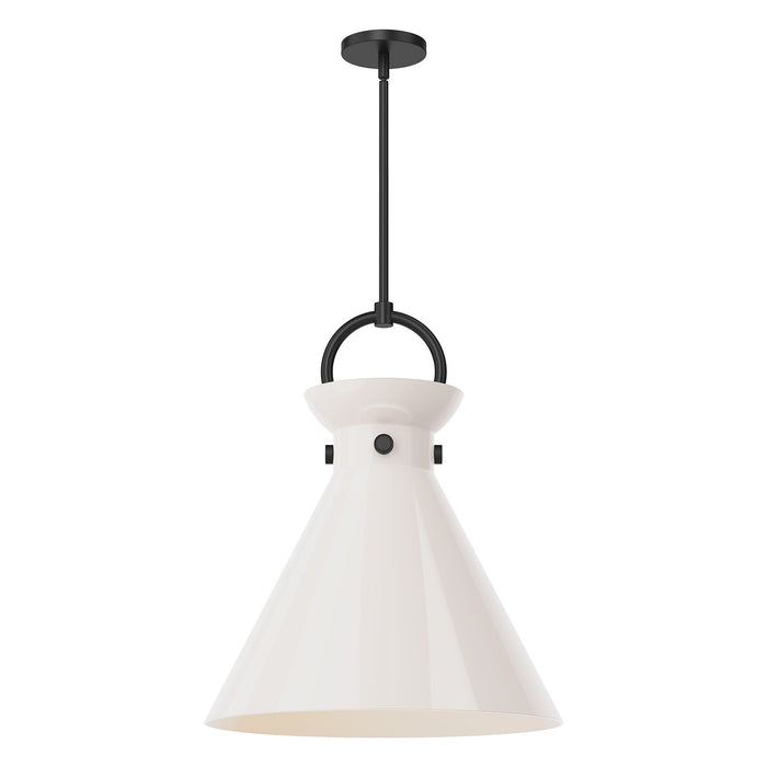 Alora PD412518MBGO One Light Pendant, Matte Black/Glossy Opal Glass