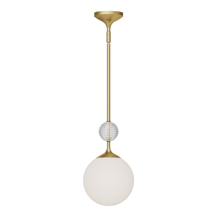 Alora PD415308BGOP One Light Pendant, Brushed Gold/Opal Glass