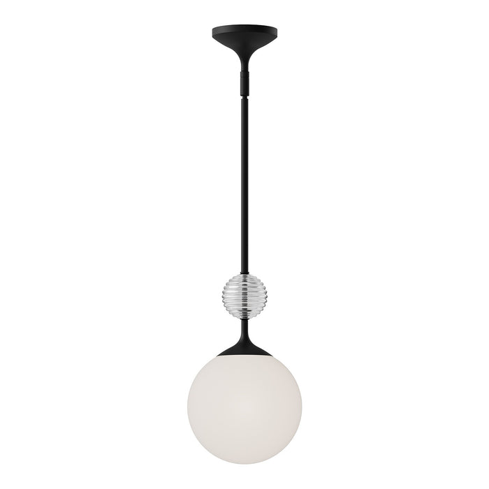 Alora PD415308MBOP One Light Pendant, Matte Black/Opal Glass