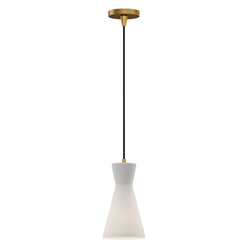 Alora PD473706AGOP One Light Pendant, Aged Gold/Opal Glass