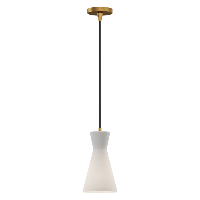 Alora PD473706AGOP One Light Pendant, Aged Gold/Opal Glass
