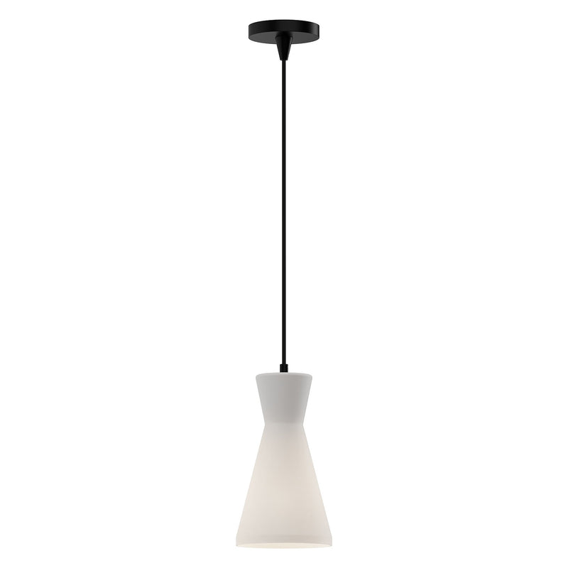 Alora PD473706MBOP One Light Pendant, Matte Black/Opal Glass