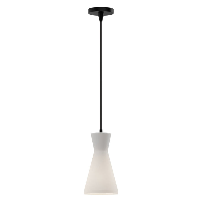 Alora PD473706MBOP One Light Pendant, Matte Black/Opal Glass