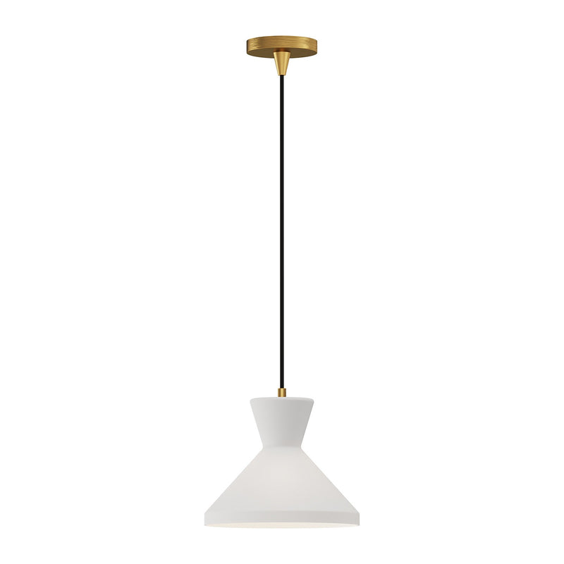 Alora PD473710AGOP One Light Pendant, Aged Gold/Opal Glass