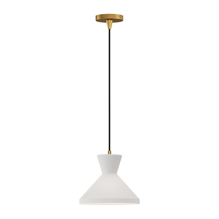 Alora PD473710AGOP One Light Pendant, Aged Gold/Opal Glass