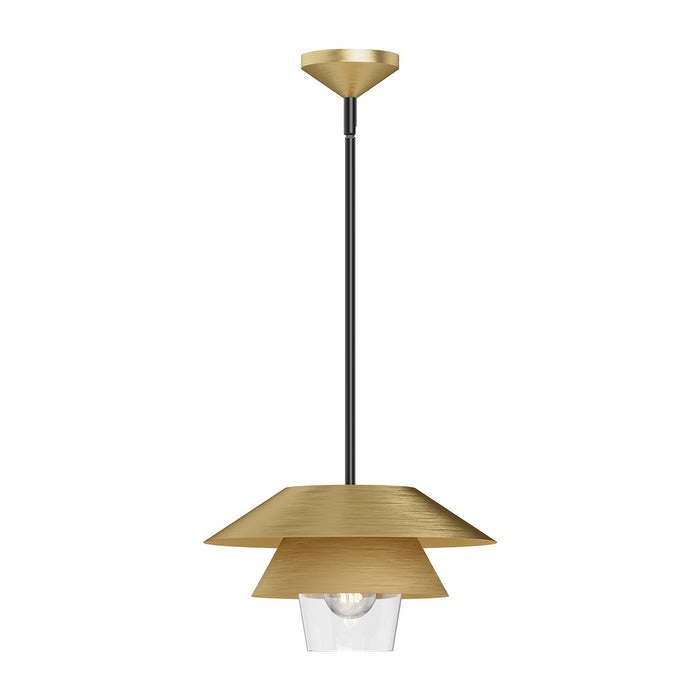 Alora PD475113BGCL One Light Pendant, Brushed Gold/Clear Glass