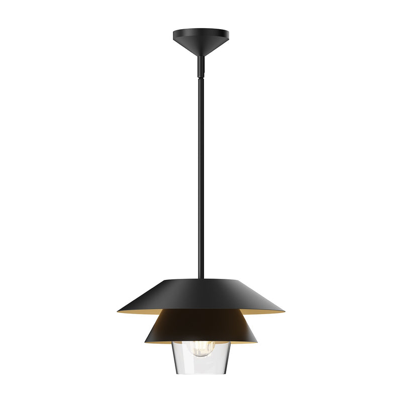 Alora PD475113MBCL One Light Pendant, Matte Black/Clear Glass