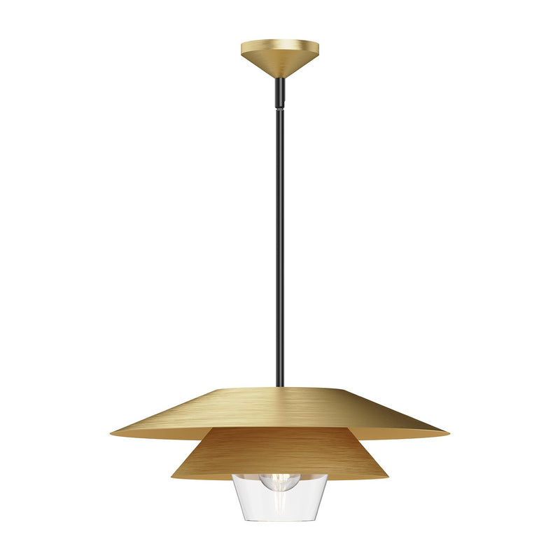 Alora PD475120BGCL One Light Pendant, Brushed Gold/Clear Glass