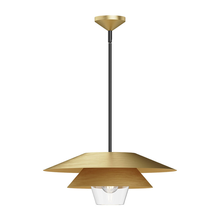 Alora PD475120BGCL One Light Pendant, Brushed Gold/Clear Glass