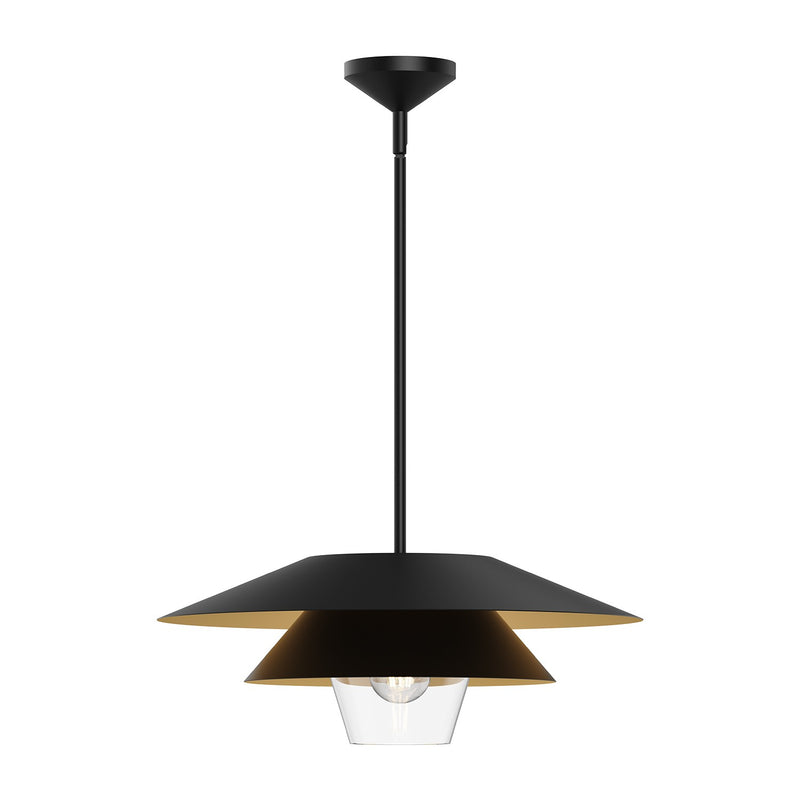 Alora PD475120MBCL One Light Pendant, Matte Black/Clear Glass