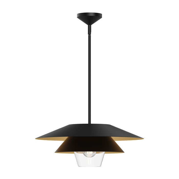 Alora PD475120MBCL One Light Pendant, Matte Black/Clear Glass