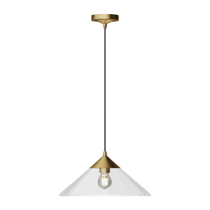 Alora PD521015BGCL One Light Pendant, Brushed Gold/Clear Glass