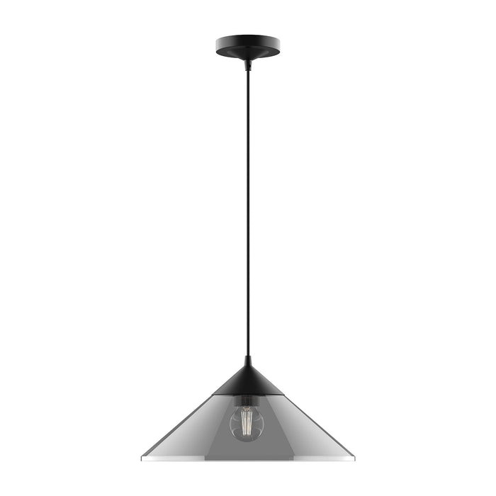 Alora PD521015MBSM One Light Pendant, Matte Black/Smoked