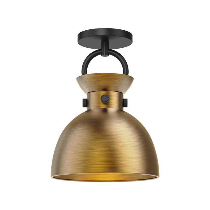 Alora SF411309MBAG One Light Semi-Flush Mount, Matte Black/Aged Gold