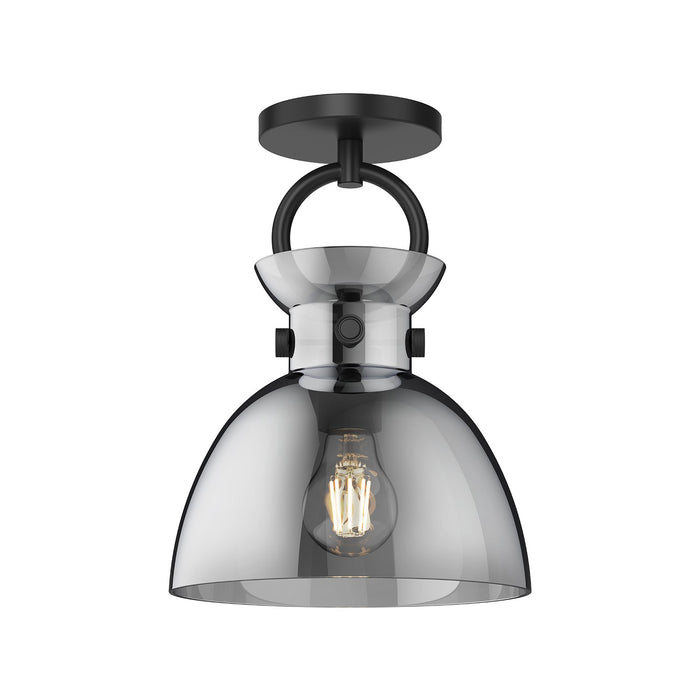 Alora SF411809MBSM One Light Semi-Flush Mount, Matte Black/Smoked