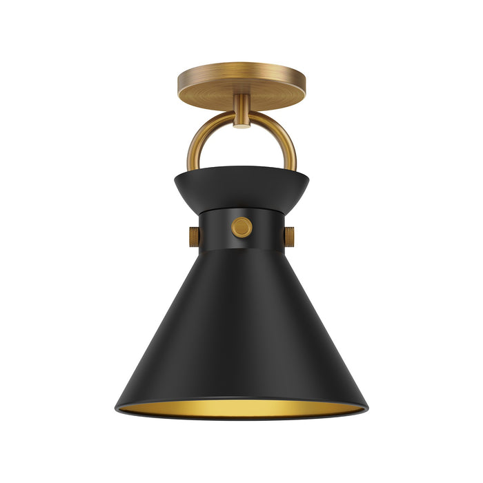 Alora SF412009AGMB One Light Semi-Flush Mount, Aged Gold/Matte Black
