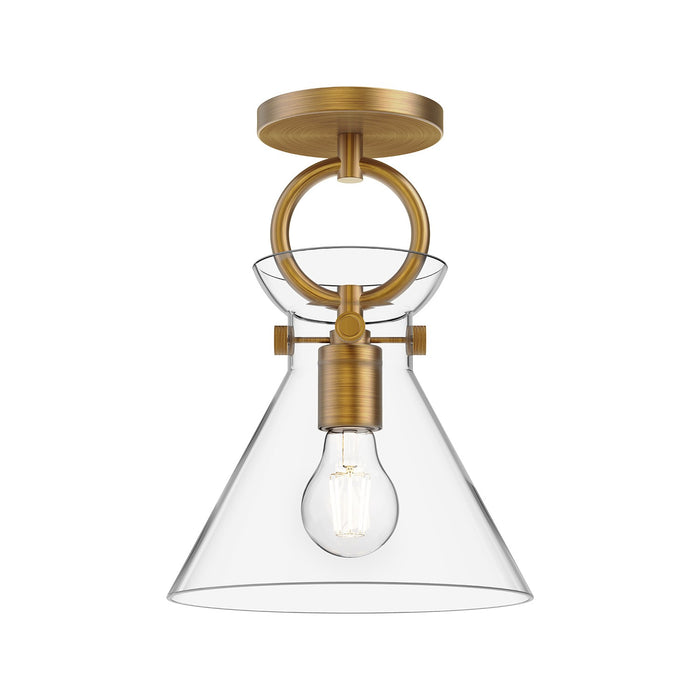 Alora SF412509AGCL One Light Semi-Flush Mount, Aged Gold/Clear
