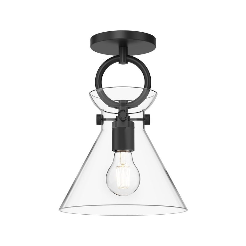 Alora SF412509MBCL One Light Semi-Flush Mount, Matte Black/Clear Glass