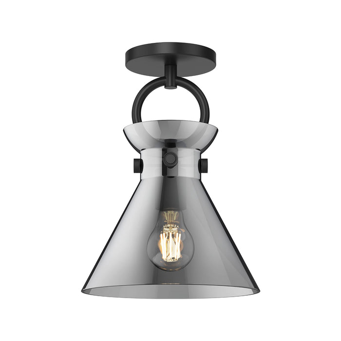 Alora SF412509MBSM One Light Semi-Flush Mount, Matte Black/Smoked