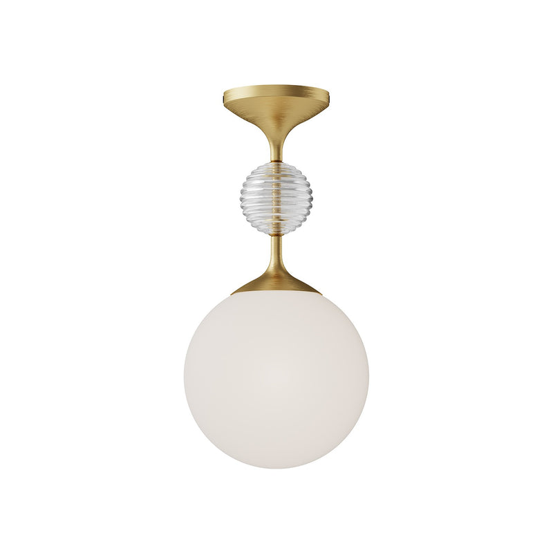 Alora SF415308BGOP One Light Semi-Flush Mount, Brushed Gold/Opal Glass