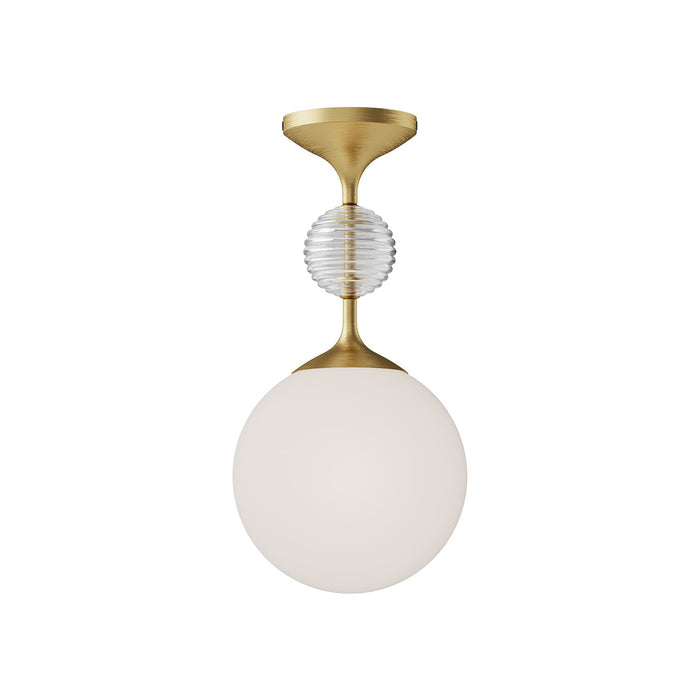 Alora SF415308BGOP One Light Semi-Flush Mount, Brushed Gold/Opal Glass