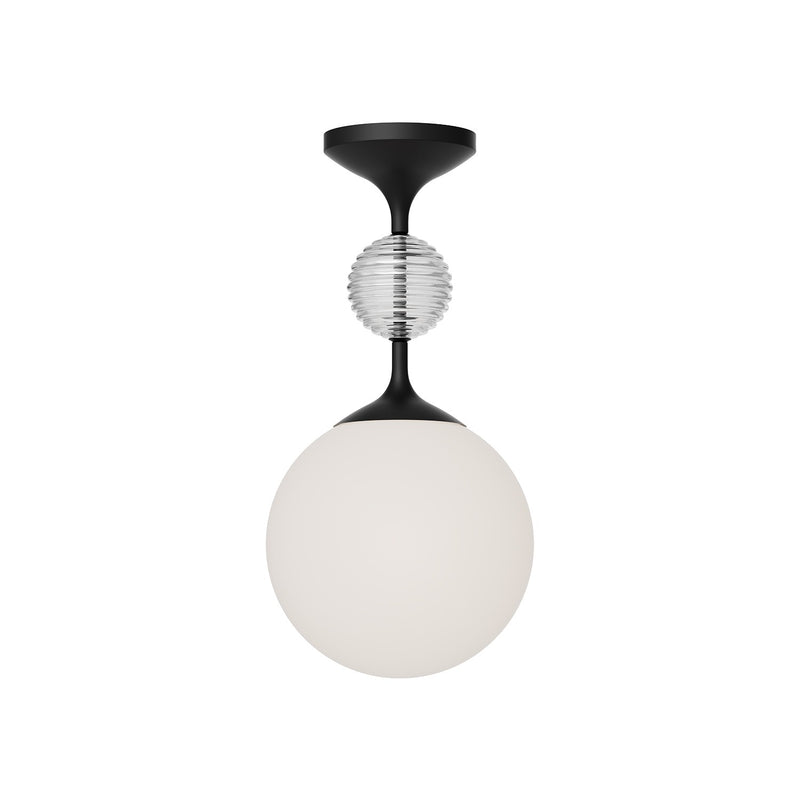 Alora SF415308MBOP One Light Semi-Flush Mount, Matte Black/Opal Glass