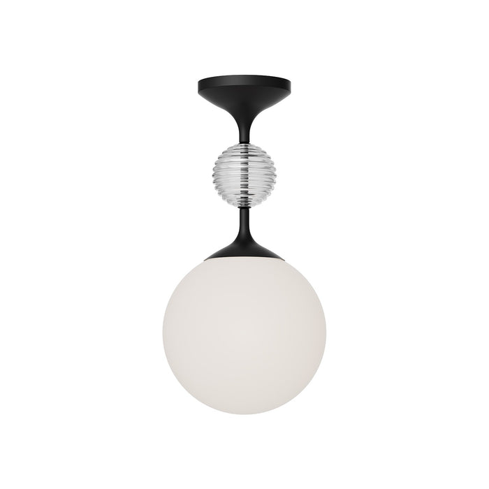 Alora SF415308MBOP One Light Semi-Flush Mount, Matte Black/Opal Glass