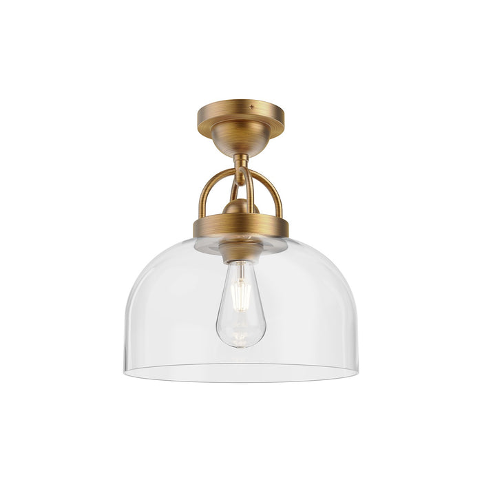 Alora SF461101AG One Light Semi-Flush Mount, Aged Gold