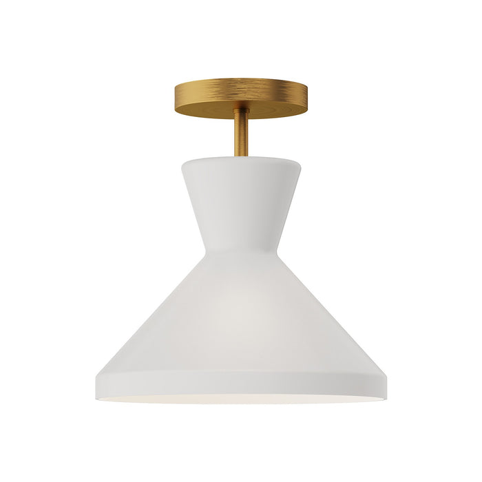 Alora SF473710AGOP One Light Semi-Flush Mount, Aged Gold/Opal Glass
