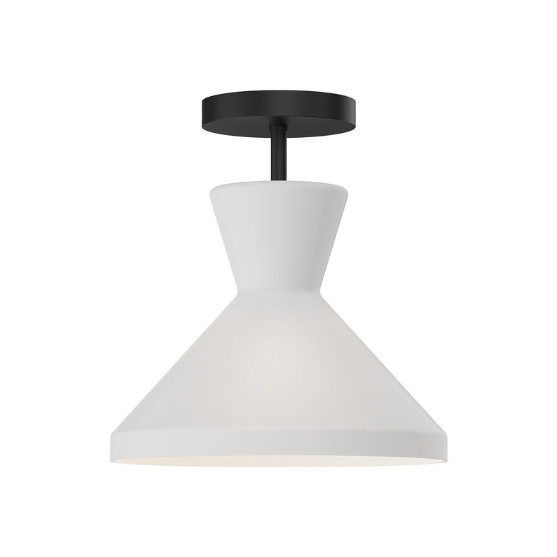 Alora SF473710MBOP One Light Semi-Flush Mount, Matte Black/Opal Glass