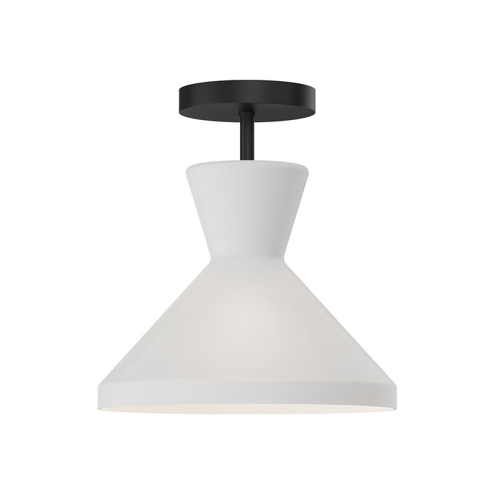 Alora SF473710MBOP One Light Semi-Flush Mount, Matte Black/Opal Glass