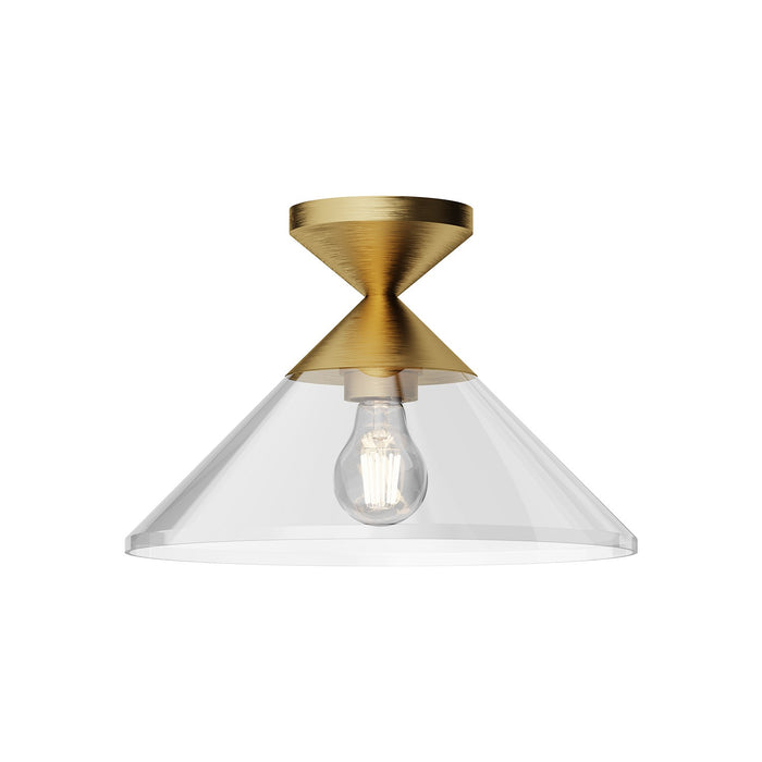 Alora SF521012BGCL One Light Semi-Flush Mount, Brushed Gold/Clear Glass