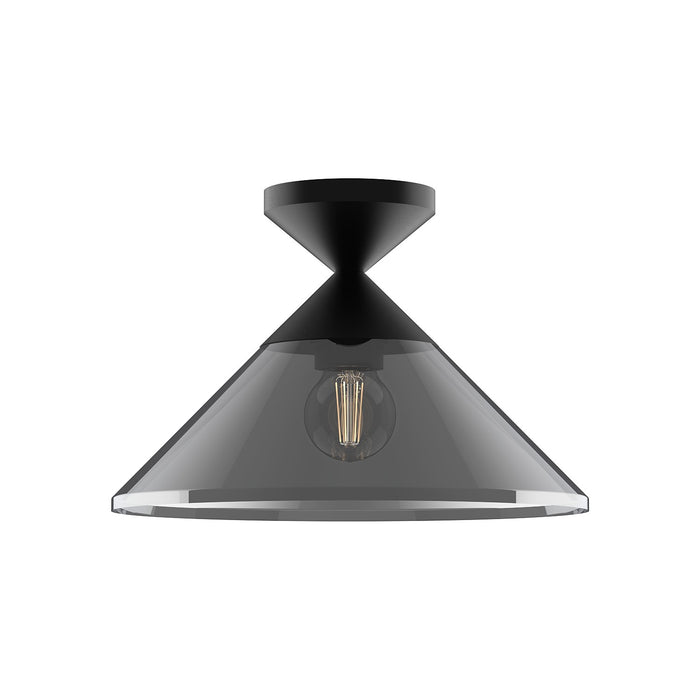 Alora SF521012MBSM One Light Semi-Flush Mount, Matte Black/Smoked
