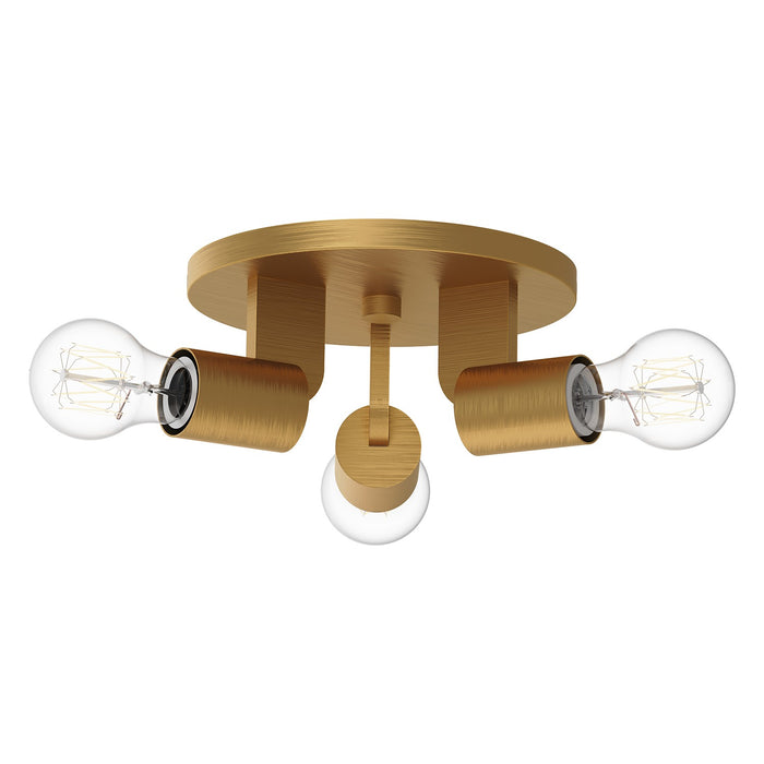 Alora SF607003AG Three Light Semi-Flush Mount, Aged Gold