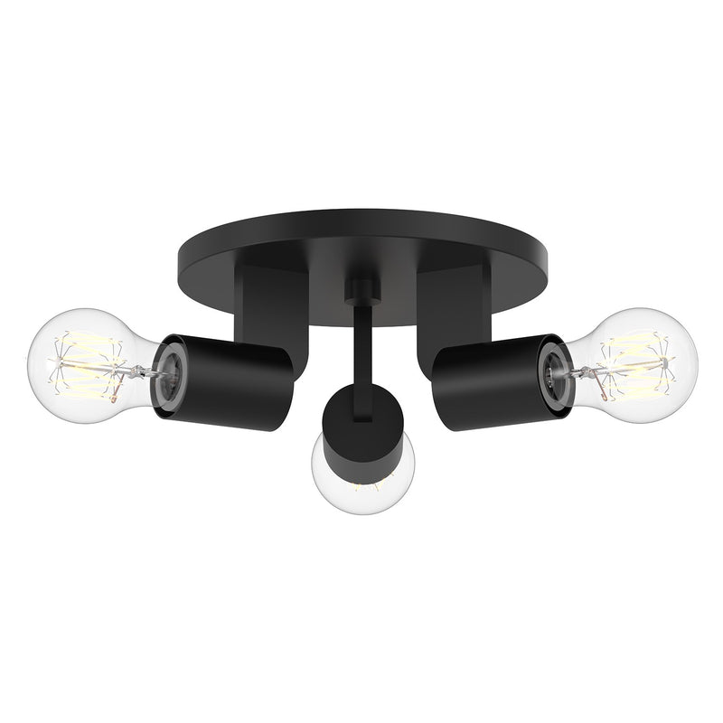 Alora SF607003MB Three Light Semi-Flush Mount, Matte Black
