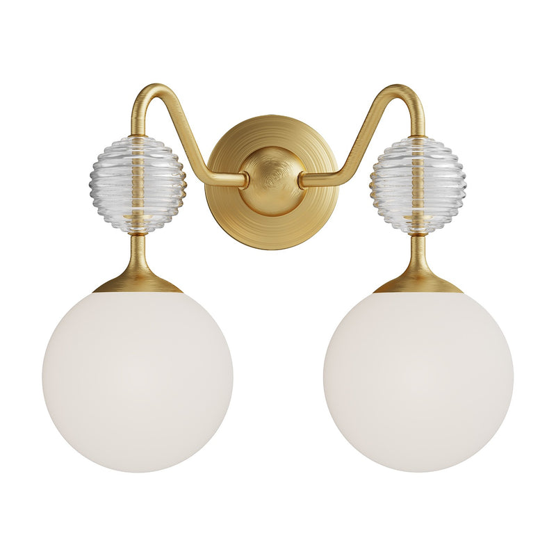 Alora VL415315BGOP Two Light Vanity, Brushed Gold/Opal Glass