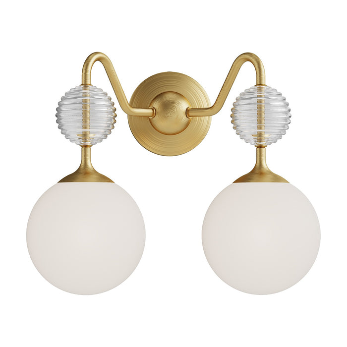 Alora VL415315BGOP Two Light Vanity, Brushed Gold/Opal Glass