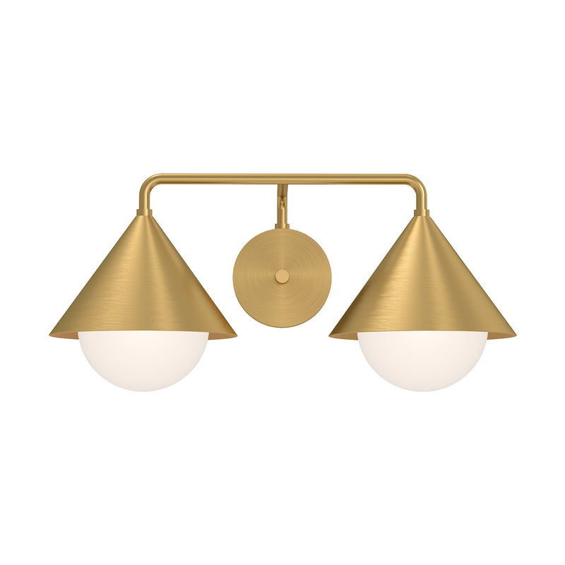 Alora VL485221BGOP Two Light Vanity, Brushed Gold/Opal Glass