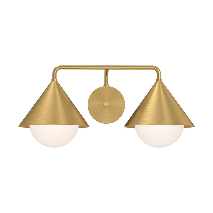 Alora VL485221BGOP Two Light Vanity, Brushed Gold/Opal Glass