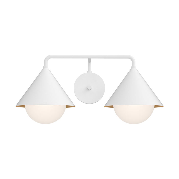 Alora VL485221WHOP Two Light Vanity, White/Opal Glass