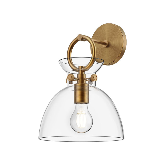 Alora WV411809AGCL One Light Wall Sconce, Aged Gold/Clear