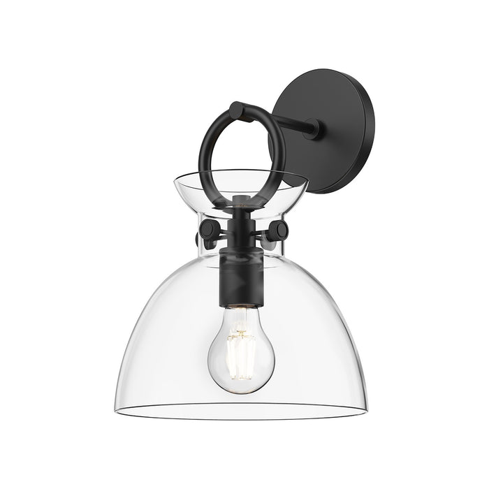 Alora WV411809MBCL One Light Wall Sconce, Matte Black/Clear Glass