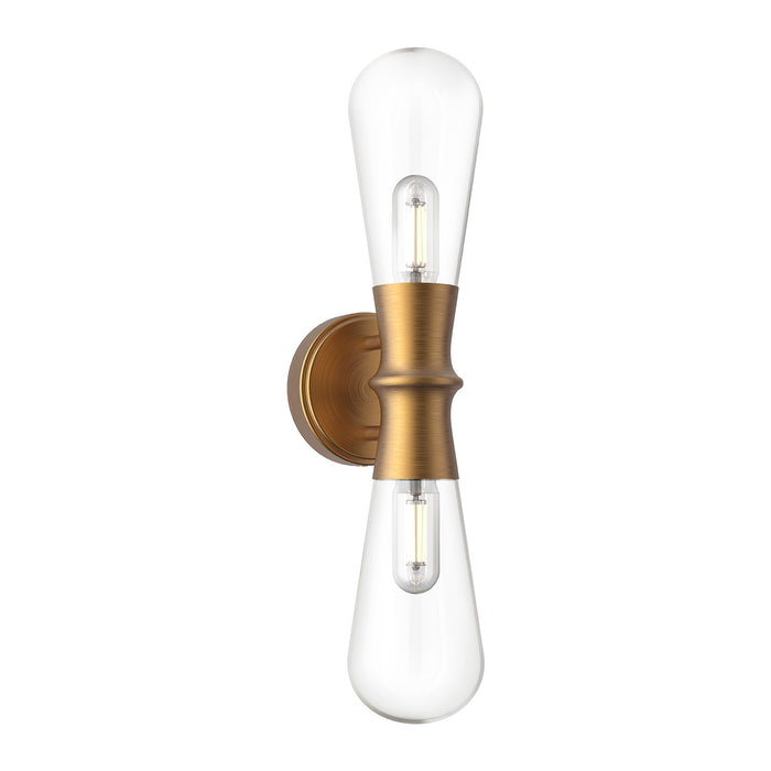 Alora WV464002AG Two Light Wall Sconce, Aged Gold