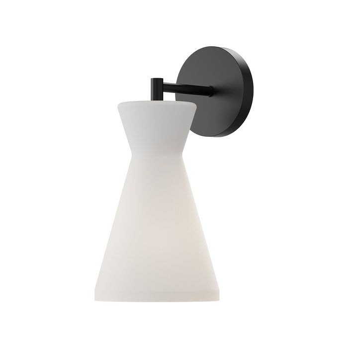 Alora WV473706MBOP One Light Wall Sconce, Matte Black/Opal Glass